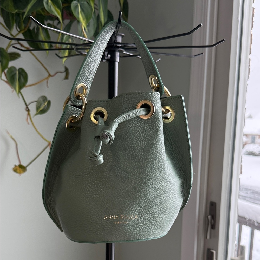 Anna Pastel Green Leather Mini Bag